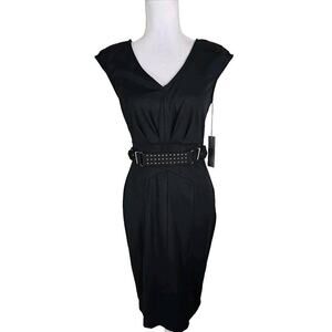 Jennifer Lopez ~Woman Size 2~ Black Sheath Sleeveless Dress Unlined NWT